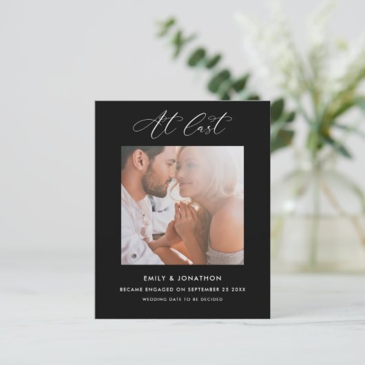 Budget op laatste kalligrafie Foto Verloving Black (Staand voorkant)