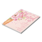 BUDGET Opgevijld Roze Bruids Douche Uitnodiging Notitieblok (Linkerzijde)