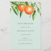 Budget Oranje bloesems Citrus sparen de datum (Voorkant)