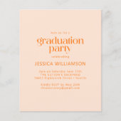 Budget Oranje Blush Photo Gradution Party nodigt u (Voorkant)