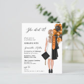 Budget Oranje foto Ze deed het Afstuderen (Staand voorkant)