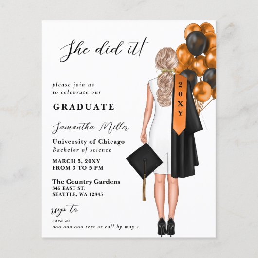 Budget Oranje foto Ze deed het Afstuderen (Voorkant)