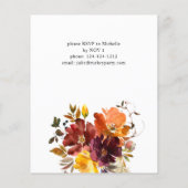 Budget Oranje & Geel Gold Floral Friendsgiving Flyer (Achterkant)