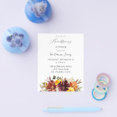 Budget Oranje & Geel Gold Floral Friendsgiving Flyer (Enkel)