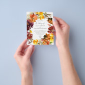 Budget Oranje & Gele Herfst Floral Wedding Flyer (Hand)