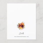 Budget Oranje & Gele Herfst Floral Wedding Flyer (Achterkant)