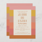 Budget Oranje Gele Warm Stripe Geometric Wedding (Voorkant / Achterkant)