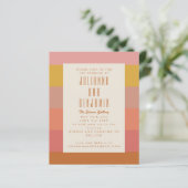 Budget Oranje Gele Warm Stripe Geometric Wedding (Staand voorkant)