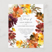 Budget Oranje & Gellow Gold Herfst Floral Wedding (Voorkant)