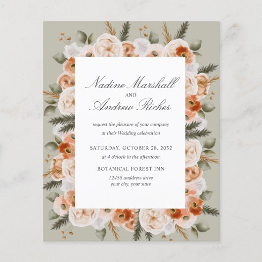 Budget Oranje Ivory Sage green lijst Weddenschap (Voorkant)