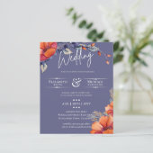 BUDGET Oranje Lavender Floral Wedding Invite (Staand voorkant)