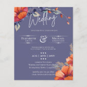 BUDGET Oranje Lavender Floral Wedding Invite (Voorkant)