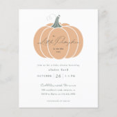 Budget Oranje Pompoen Herfst Baby shower Invitatio (Voorkant)