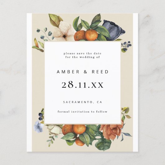 Budget Oranje Summer Floral Botanical Boho (Voorkant)