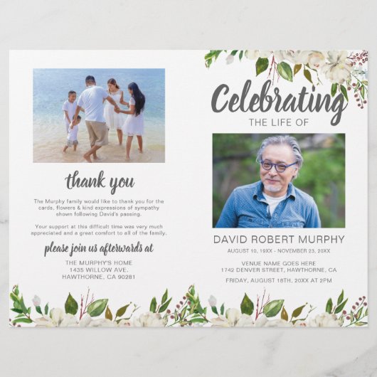 Budget Order of Service Funeral Memorial Programme (Voorkant)