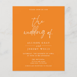 Budget Organge Weddenschap Flyer