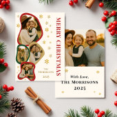 Budget Organic Frame Merry Christmas Photo Card Kaart