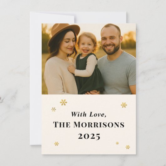 Budget Organic Frame Merry Christmas Photo Card Kaart (Achterkant)