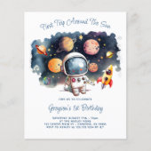 Budget Outerspace Planets Boy Verjaardag Uitnodigi (Voorkant)