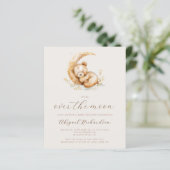 Budget Over de Maan Beer QR Code Baby Shower (Staand voorkant)