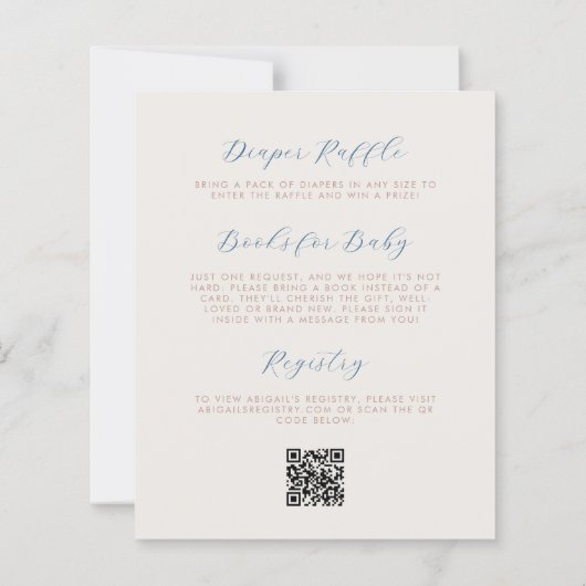 Budget Over The Moon Beer Blue QR Code Baby shower (Achterkant)