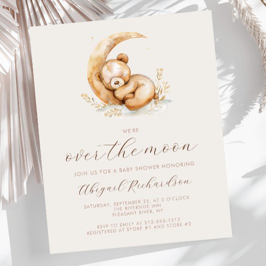 Budget Over the Moon Boho Teddybeer Babyshower