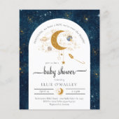 Budget over the Moon Space Baby shower Invitation (Voorkant)