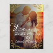 Budget overlay foto elegant bruiloft uitnodiging (Voorkant)