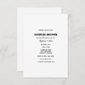 Budget Paar Douche Zwart Wit Eenvoudige Bruiloft Kaart (Voorkant / Achterkant)