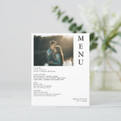 Budget paar foto bruiloft menu (Staand voorkant)