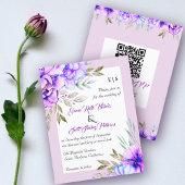 BUDGET paarbloemen QR code bruiloft uitnodiging