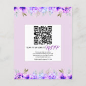 BUDGET paarbloemen QR code bruiloft uitnodiging (Achterkant)