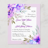 BUDGET paarbloemen QR code bruiloft uitnodiging (Voorkant)