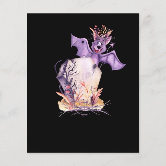 Budget Paars Bat Evil Scary Halloween Flyer (Achterkant)