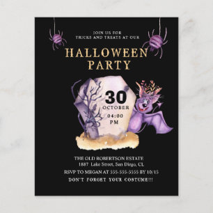 Budget Paars Bat Evil Scary Halloween Flyer