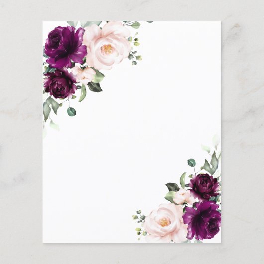 Budget Paars & Blush Pink Baby shower Uitnodiging (Achterkant)