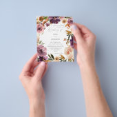 Budget Paars & Blush Pink Floral Weddenschap V3 Gr Flyer (Hand)