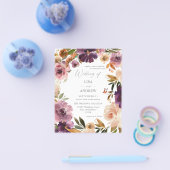 Budget Paars & Blush Pink Floral Weddenschap V3 Gr Flyer (Enkel)