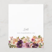 Budget Paars & Blush Roze Bloem Bruiloft V3 Groot Flyer (Achterkant)