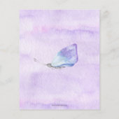 Budget Paars Butterfly Baby shower Invitation (Achterkant)