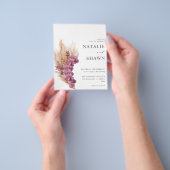 Budget Paars Floral Boho Wedding Flyer (Hand)