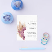 Budget Paars Floral Boho Wedding Flyer (Enkel)