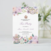 Budget Paars Florals Bridgerton Vrijgezellenfeest Kaart (Staand voorkant)