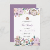 Budget Paars Florals Bridgerton Vrijgezellenfeest Kaart (Voorkant / Achterkant)