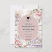 Budget Paars Florals Bridgerton Vrijgezellenfeest Kaart (Voorkant)