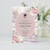 Budget Paars Florals Bridgerton Vrijgezellenfeest Kaart (Staand voorkant)