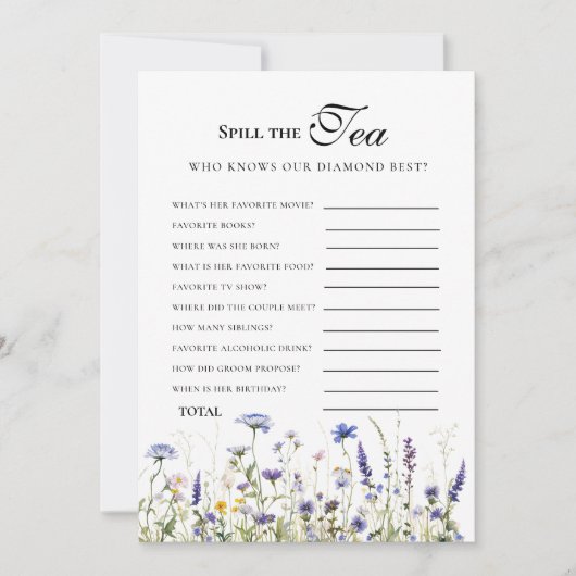 Budget Paars Florals Bridgerton Vrijgezellenfeest Kaart (Voorkant)