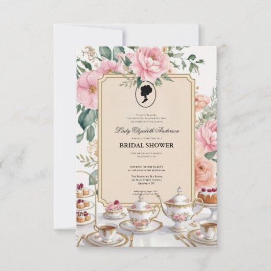 Budget Paars Florals Bridgerton Vrijgezellenfeest Kaart (Voorkant)