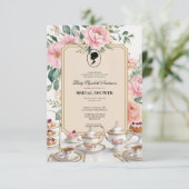 Budget Paars Florals Bridgerton Vrijgezellenfeest Kaart (Staand voorkant)