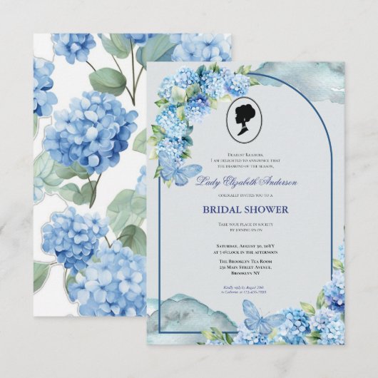 Budget Paars Florals Bridgerton Vrijgezellenfeest Kaart (Voorkant / Achterkant)